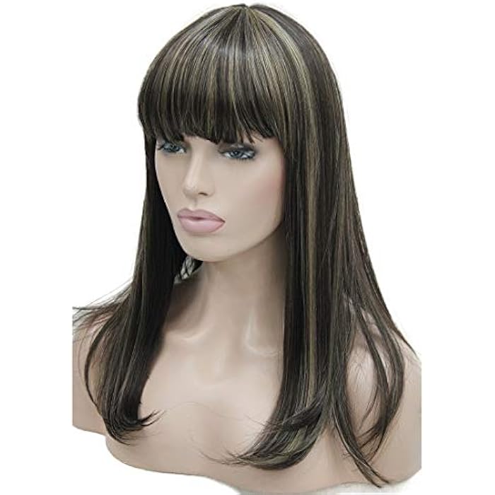 DILLARDS Lydell 14 Long Straight Wig Soft Heat Fiber Hair Cute Neat Bang Under Shoulder Full Wig (6Tt24B) - Image 5
